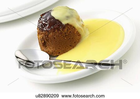 Spicy Carrot Cake Served With Custard View Large Photo Image Stock Photo - Spicy Carrot Cake Served With Custard. Fotosearch