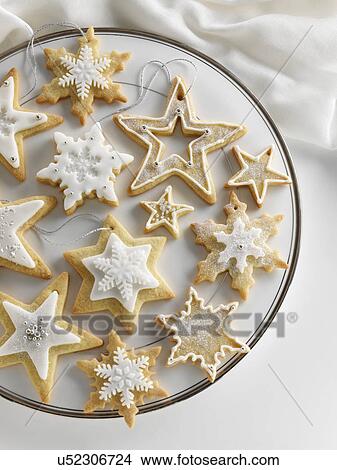 Star shaped iced Christmas biscuits View Large Photo Image Picture - Star shaped iced Christmas biscuits. Fotosearch