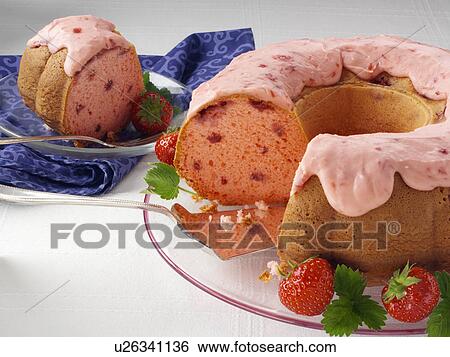 Strawberry bundt cake glazed View Large Photo Image Stock Photograph - Strawberry bundt cake glazed. Fotosearch