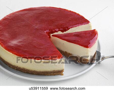 Stock Photo - Strawberry cheesecake. Fotosearch