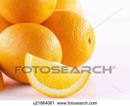 Stock Image - Studio Shot Of Oranges On White Background. Fotosearch
