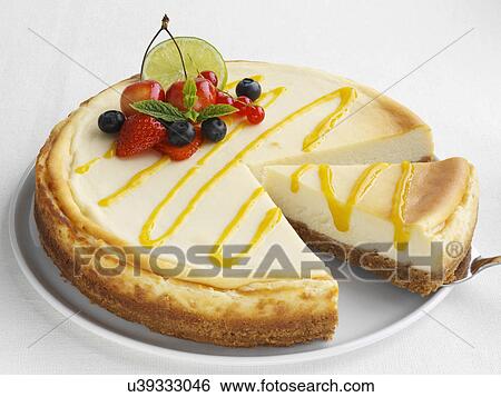 Summer fruit cheesecake View Large Photo Image Stock Photograph - Summer fruit cheesecake. Fotosearch