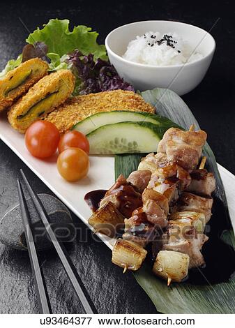 Teriyaki skewers View Large Photo Image Stock Photo - Teriyaki skewers. Fotosearch