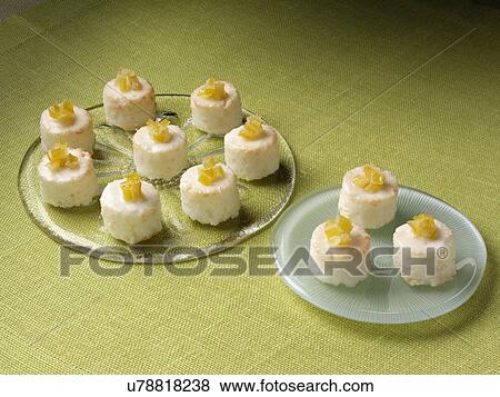 Tiny Lemon Angel cakes View Large Photo Image Stock Photo - Tiny Lemon Angel cakes. Fotosearch