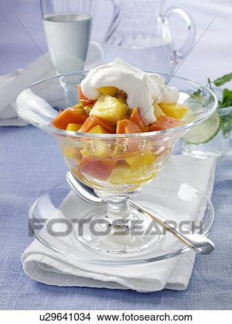Tropical fruit salad mango pineapple and passion fruit View Large Photo Image Picture - Tropical fruit salad mango pineapple and passion fruit. Fotosearch