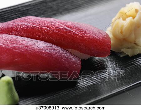 Tuna sushi with rice View Large Photo Image Stock Image - Tuna sushi with rice. Fotosearch