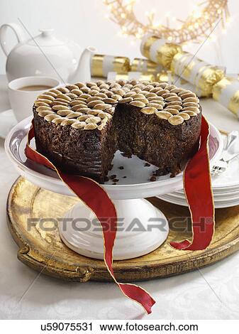 UK Christmas cake on a cake stand View Large Photo Image Stock Image - UK Christmas cake on a cake stand. Fotosearch