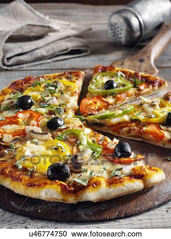 Stock Image - Vegetarian Pizza. Fotosearch