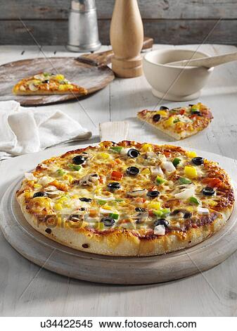 Vegetarian pizza View Large Photo Image Stock Photography - Vegetarian pizza. Fotosearch