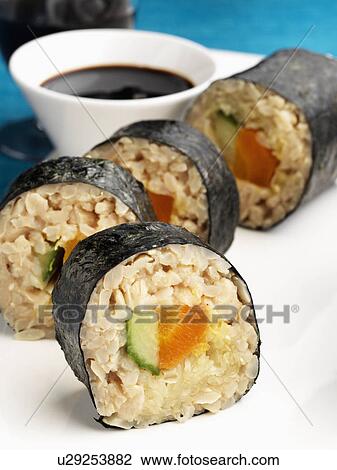Vegetarian sushi View Large Photo Image Stock Image - Vegetarian sushi. Fotosearch
