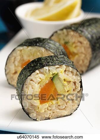 Stock Photography - Vegetarian sushi. Fotosearch