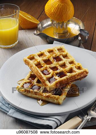 Waffle French toast View Large Photo Image Stock Photo - Waffle French toast. Fotosearch