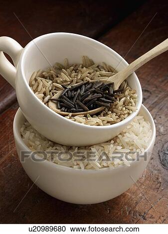 Wild rice brown and Basmati in measuring cups View Large Photo Image Stock Image - Wild rice brown and Basmati in measuring cups. Fotosearch