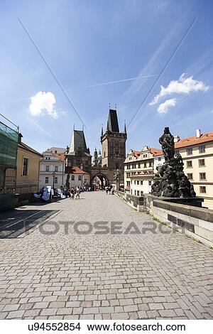 Charles Bridge and Mala Strana Towers, Prague, Czech Republic View Large Photo Image Picture - Charles Bridge and Mala Strana Towers, Prague, Czech Republic. Fotosearch