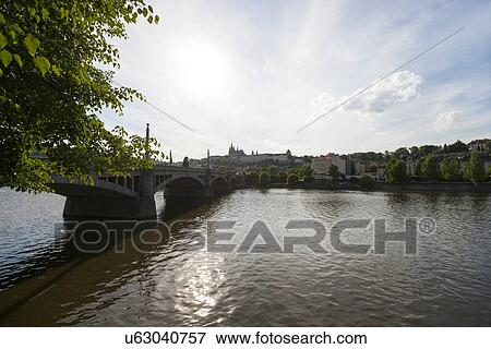 Charles Bridge and River Vltava, Prague, Czech Republic View Large Photo Image Stock Photo - Charles Bridge and River Vltava, Prague, Czech Republic. Fotosearch