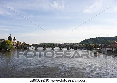 Charles Bridge and Vltava River, Prague, Czech Republic View Large Photo Image Stock Image - Charles Bridge and Vltava River, Prague, Czech Republic. Fotosearch