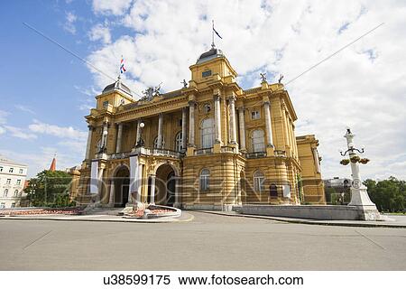 Croatian National Theatre against cloudy sky, Zagreb, Croatia View Large Photo Image Stock Photography - Croatian National Theatre against cloudy sky, Zagreb, Croatia. Fotosearch