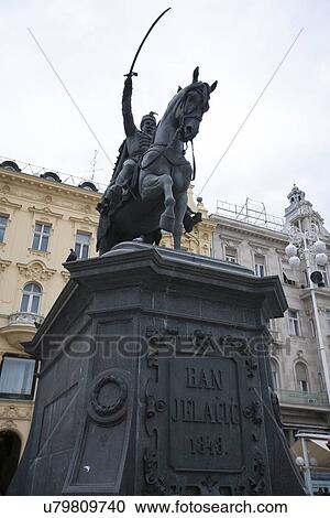 Low angle view of Ban Jelacic statue against sky, Zagreb, Croatia View Large Photo Image Stock Image - Low angle view of Ban Jelacic statue against sky, Zagreb, Croatia. Fotosearch