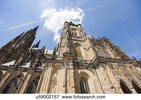Low angle view of St. Vitus Cathedral, Prague, Czech Republic View Large Photo Image Stock Photo - Low angle view of St. Vitus Cathedral, Prague, Czech Republic. Fotosearch