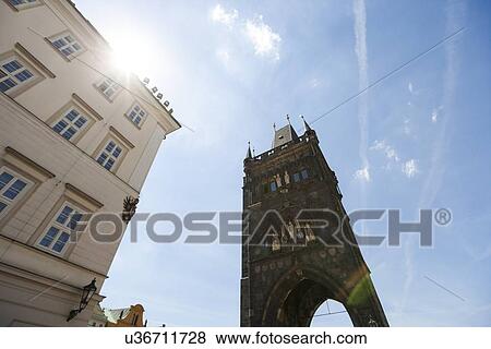 Mala Strana Bridge Towers, Prague, Czech Republic View Large Photo Image Stock Photo - Mala Strana Bridge Towers, Prague, Czech Republic. Fotosearch
