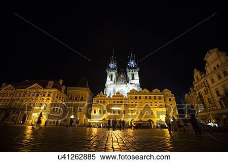 Prague Old Town Square, Tyn Church, Prague, Czech Republic View Large Photo Image Stock Photography - Prague Old Town Square, Tyn Church, Prague, Czech Republic. Fotosearch