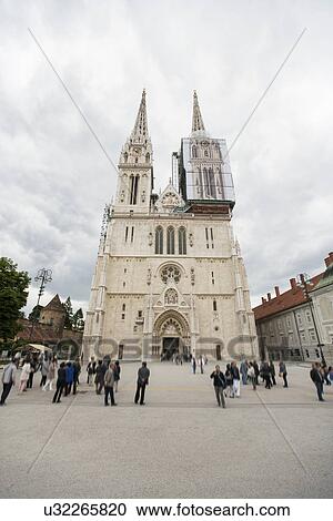 Stock Image - The Cathedral of the Assumption of the Blessed Virgin Mary in Zagreb, Croatia. Fotosearch
