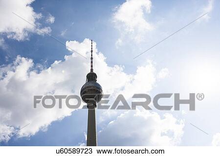TV Tower against cloudy sky, Berlin, Germany, Europe View Large Photo Image Stock Image - TV Tower against cloudy sky, Berlin, Germany, Europe. Fotosearch