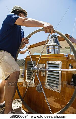 Woman steering yacht View Large Photo Image Picture - Woman steering yacht. Fotosearch