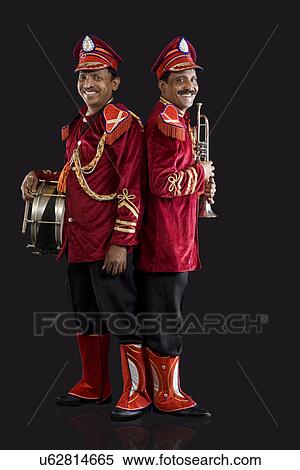 Stock Photography - Bandmasters standing back to back . Fotosearch