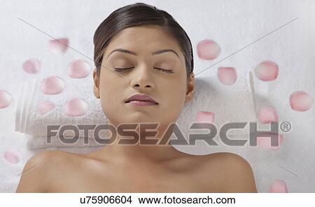 Close-up of woman on spa table View Large Photo Image Picture - Close-up of woman on spa table . Fotosearch
