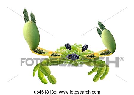 Crab made from fruits View Large Photo Image Stock Photography - Crab made from fruits . Fotosearch