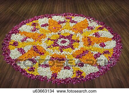 Picture - Flower rangoli . Fotosearch