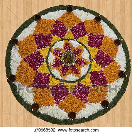Stock Image - Flower rangoli . Fotosearch