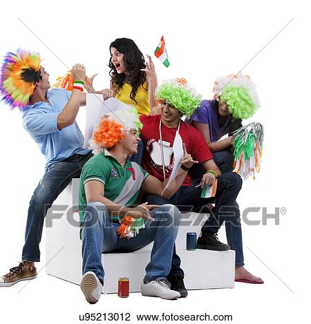 Stock Image - Friends enjoying themselves . Fotosearch