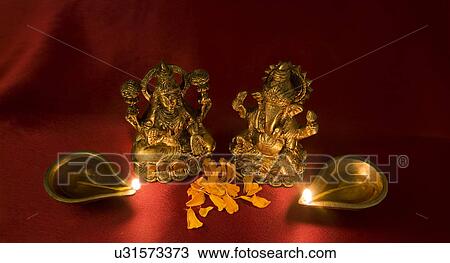 Ganesh and Lakshmi idol View Large Photo Image Stock Image - Ganesh and Lakshmi idol . Fotosearch