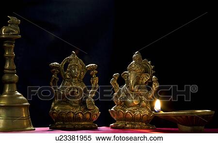 Stock Photography - Ganesh and Lakshmi idol . Fotosearch