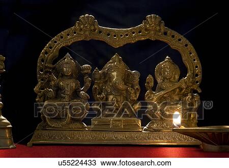 Ganesh, Lakshmi and Saraswati idol View Large Photo Image Stock Image - Ganesh, Lakshmi and Saraswati idol . Fotosearch