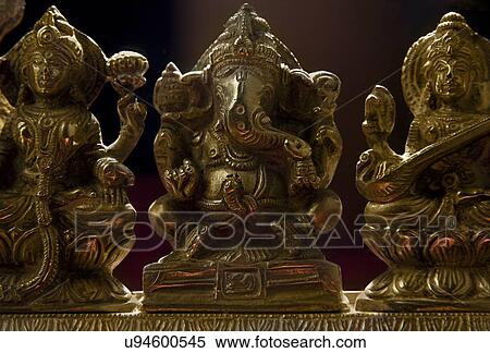 Ganesh, Lakshmi and Saraswati idol View Large Photo Image Stock Photography - Ganesh, Lakshmi and Saraswati idol . Fotosearch