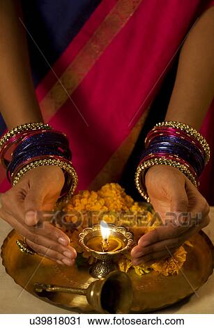 Hands cupped around a diya View Large Photo Image Stock Image - Hands cupped around a diya . Fotosearch