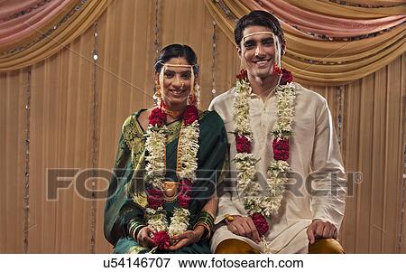 Just married Maharashtrian couple View Large Photo Image Stock Photo - Just married Maharashtrian couple . Fotosearch