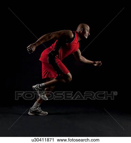 Stock Image - Male athlete running . Fotosearch