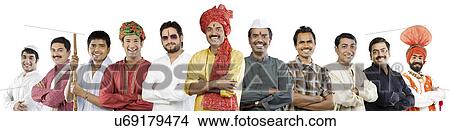 Picture - Men of different Indian cultures . Fotosearch