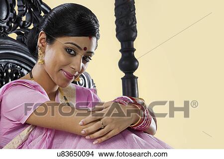 Picture - Portrait of a Bengali woman . Fotosearch