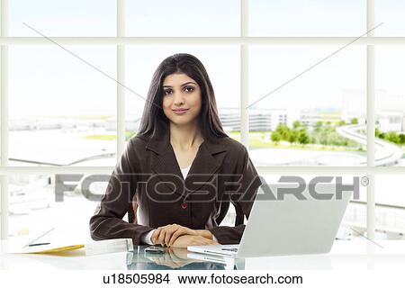 Picture - Portrait of a businesswoman . Fotosearch