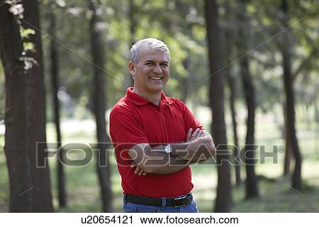 Stock Image - Portrait of a senior man smiling. Fotosearch
