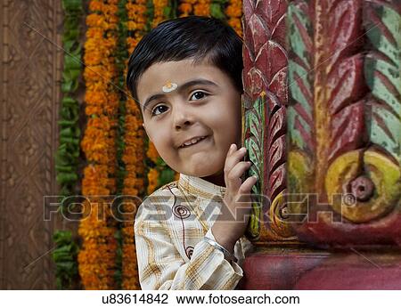 Stock Image - Portrait of a South Indian boy . Fotosearch