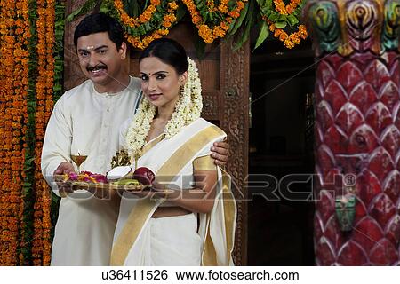 Portrait of a South Indian couple View Large Photo Image Stock Photograph - Portrait of a South Indian couple . Fotosearch