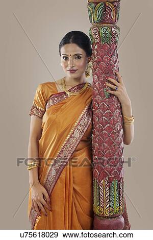 Stock Photo - Portrait of a South Indian woman . Fotosearch