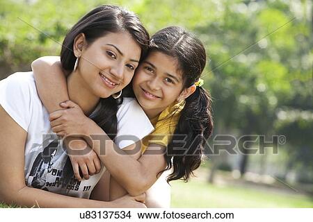 Picture - Portrait of mother and daughter . Fotosearch