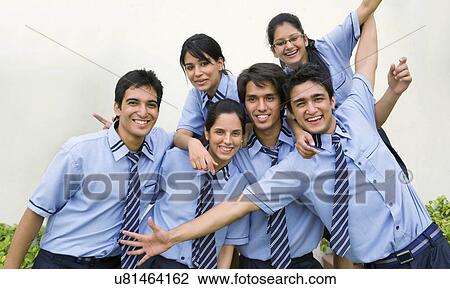 Stock Image - Portrait of students . Fotosearch
